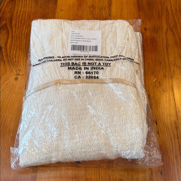 Free People Nightingale Seersucker White Cream Maxi Dress large new NWT - Picture 6 of 8